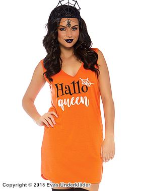 Halloween-Thema, Kostüm-Kleid, glatte Rückseite, ärmellos, V-Ausschnitt